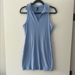 Wild Fable Blue Polo Collar Sleeveless Mini Dress